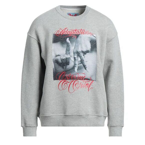 $600 Adaptation Los Angeles Men's Medium Hands Graphic Sweater Gray #W12-5‎